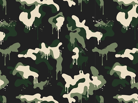 Rwraps™ Green Camouflage Print Vinyl Wrap Film - Woodland Graffiti