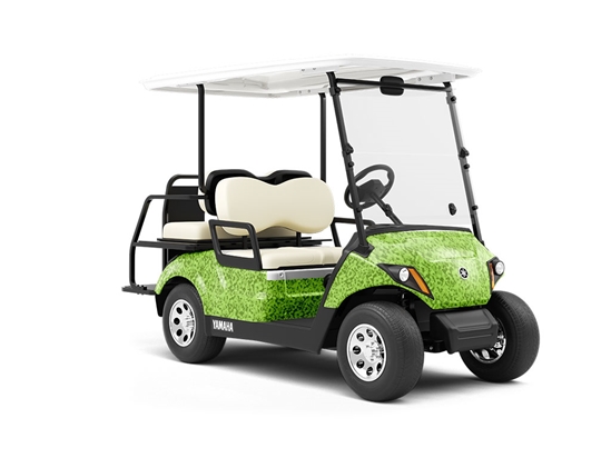 Chartreuse Flecktarn Camouflage Wrapped Golf Cart
