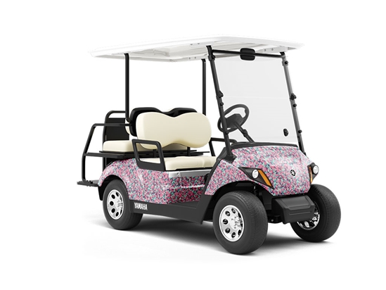 Flamingo Puzzle Camouflage Wrapped Golf Cart