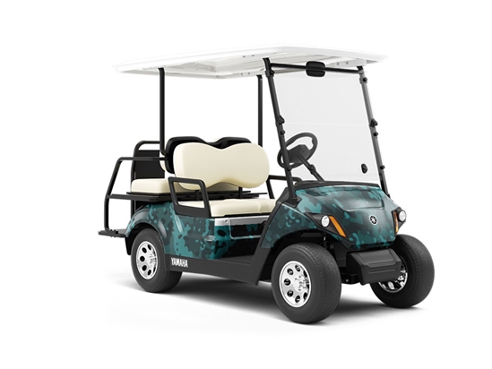 Ocean Multicam Camouflage Wrapped Golf Cart