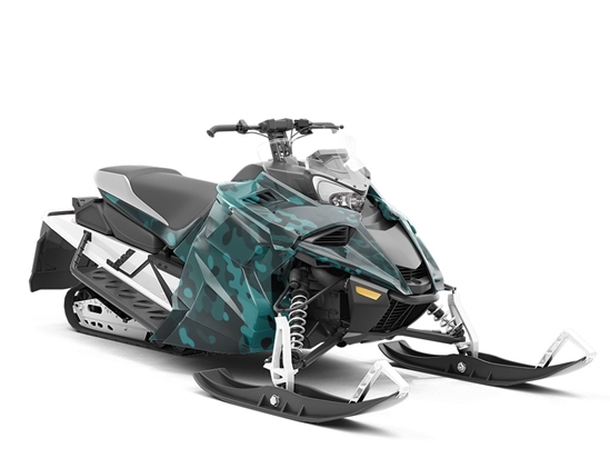 Ocean Multicam Camouflage Custom Wrapped Snowmobile
