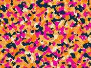 Orange Shrapnel Camouflage Vinyl Wrap Pattern