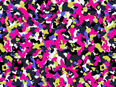 Rwraps™ Neon Camouflage Print Vinyl Wrap Film - Pink Confetti