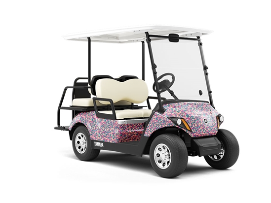 Pink Shrapnel Camouflage Wrapped Golf Cart