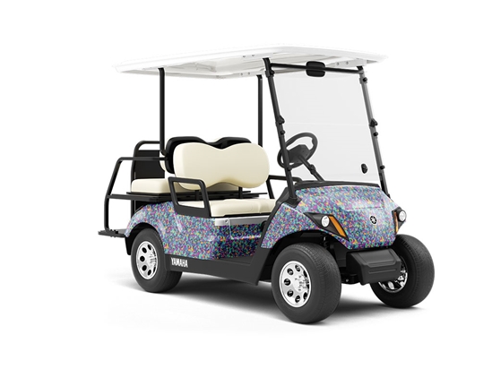 Purple Shower Camouflage Wrapped Golf Cart