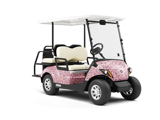 Salmon Sprinkle Camouflage Wrapped Golf Cart