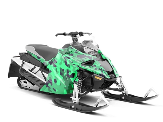 Seafoam Disrupter Camouflage Custom Wrapped Snowmobile