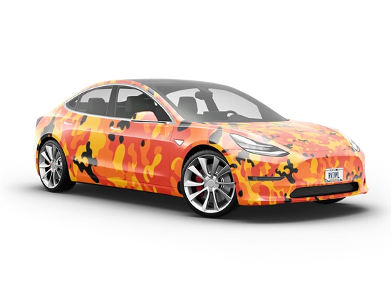 Amber Flames Camouflage Vehicle Vinyl Wrap