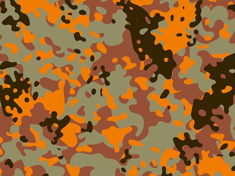 Rwraps™ Orange Camouflage Print Vinyl Wrap Film - Apricot Flecktarn
