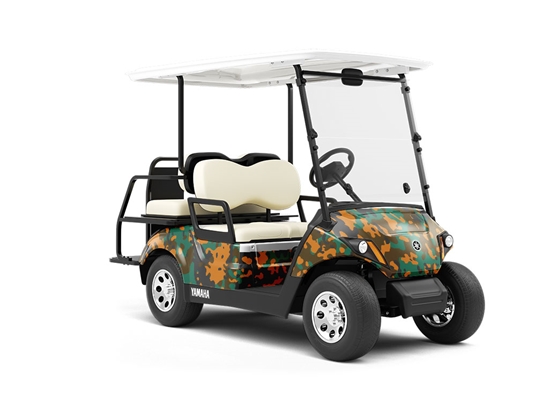 Fire Napalm Camouflage Wrapped Golf Cart