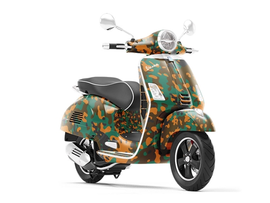 Fire Napalm Camouflage Vespa Scooter Wrap Film
