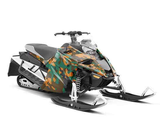Fire Napalm Camouflage Custom Wrapped Snowmobile