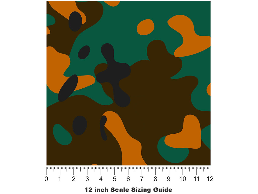 Fire Napalm Camouflage Vinyl Film Pattern Size 12 inch Scale