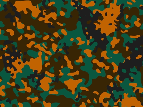 Rwraps™ Orange Camouflage Print Vinyl Wrap Film - Fire Napalm