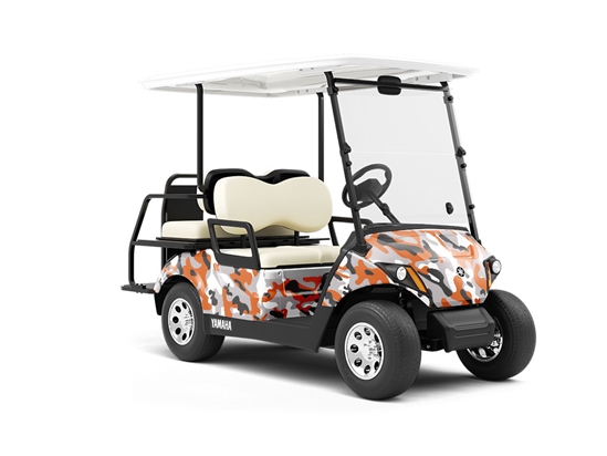 Safety Flecktarn Camouflage Wrapped Golf Cart