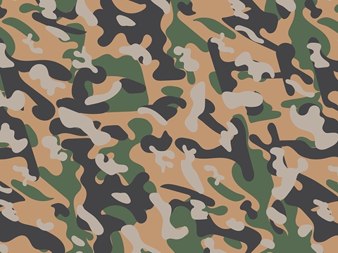 Rwraps™ Orange Camouflage Print Vinyl Wrap Film - Sandstone Woodland
