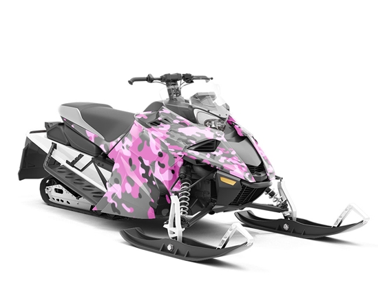 Blush Multicam Camouflage Custom Wrapped Snowmobile
