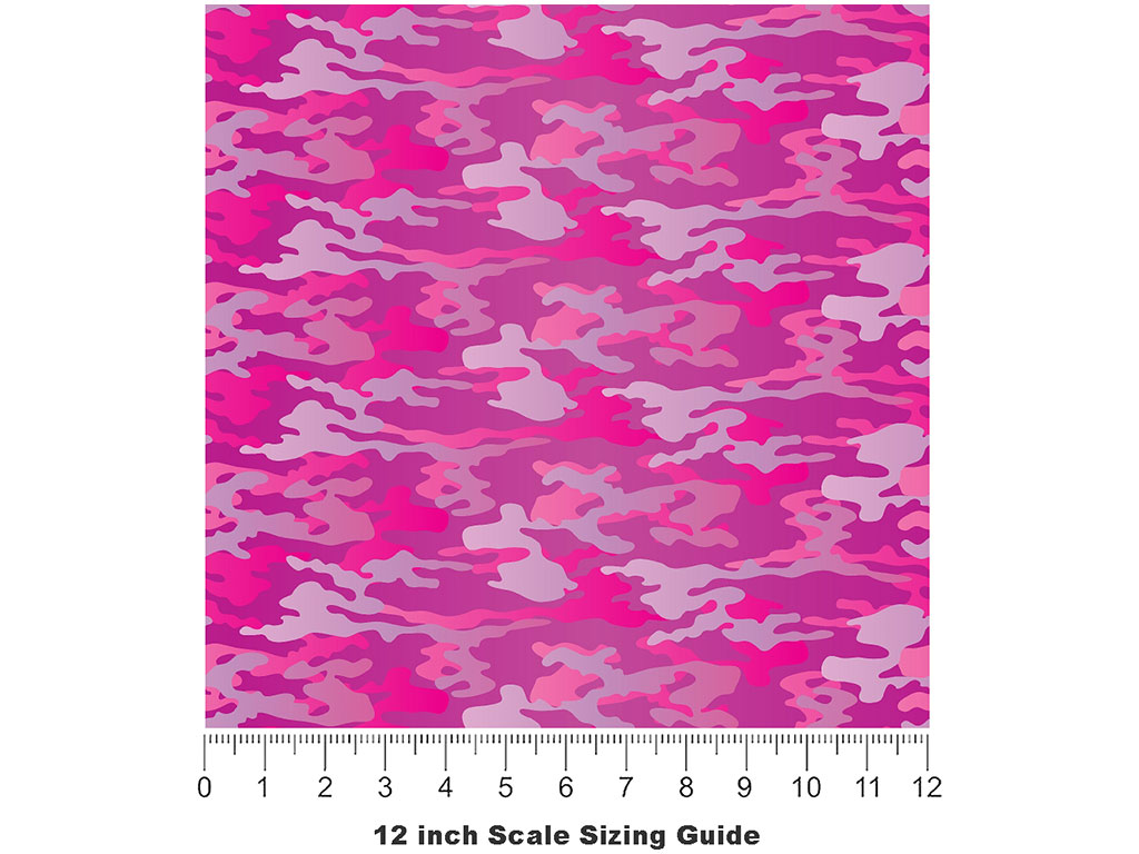 Rouge Woodland Camouflage Vinyl Film Pattern Size 12 inch Scale