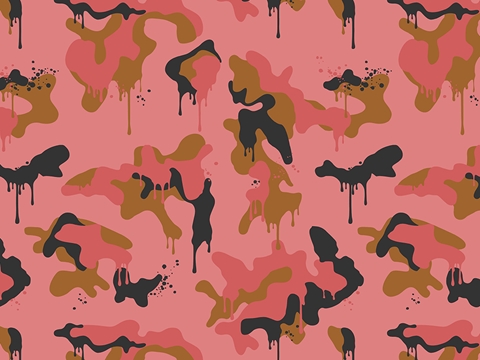 Rwraps™ Pink Camouflage Print Vinyl Wrap Film - Salmon Graffiti