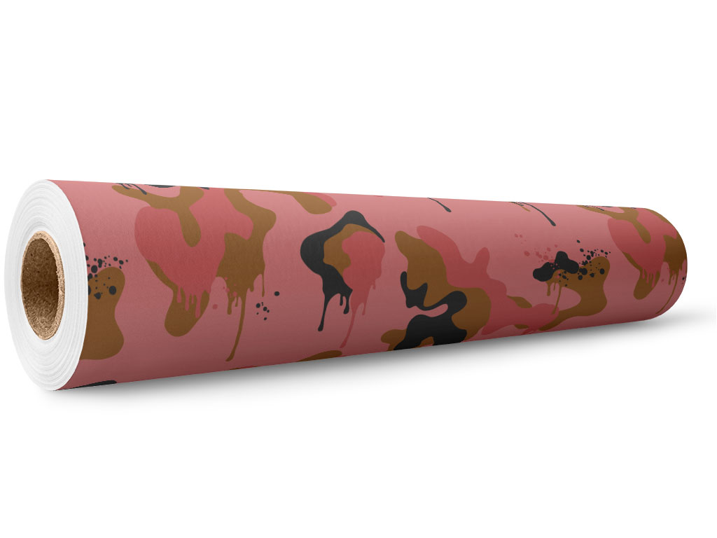 Salmon Graffiti Camouflage Wrap Film Wholesale Roll