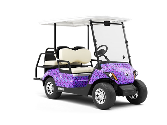 Neon Periwinkle Camouflage Wrapped Golf Cart