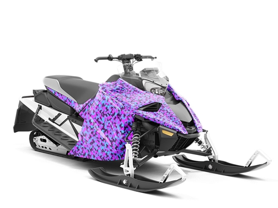 Neon Periwinkle Camouflage Custom Wrapped Snowmobile