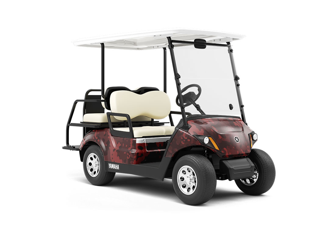 Burgundy ERDL Camouflage Wrapped Golf Cart