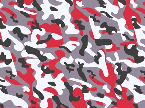 Rwraps™ Red Camouflage Print Vinyl Wrap Film - Carmen Flecktarn