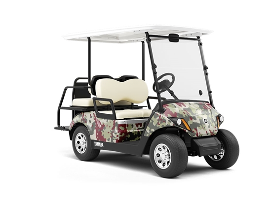 Maroon Flecktarn Camouflage Wrapped Golf Cart