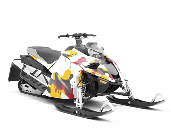 Red Graffiti Camouflage Custom Wrapped Snowmobile
