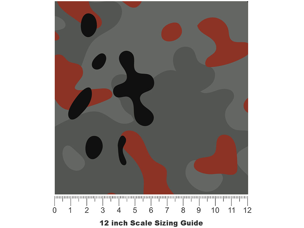Ruby Gray Camouflage Vinyl Film Pattern Size 12 inch Scale