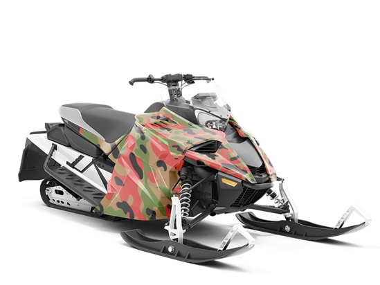 Tart Green Camouflage Custom Wrapped Snowmobile