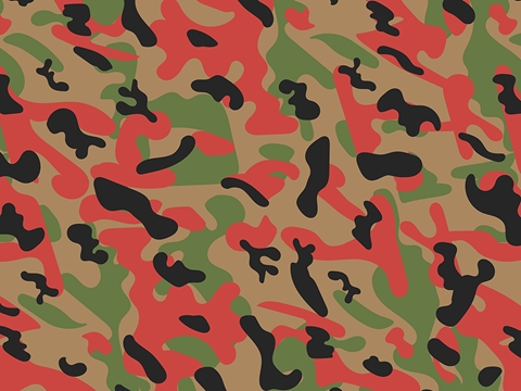 Rwraps™ Red Camouflage Print Vinyl Wrap Film - Tart Green