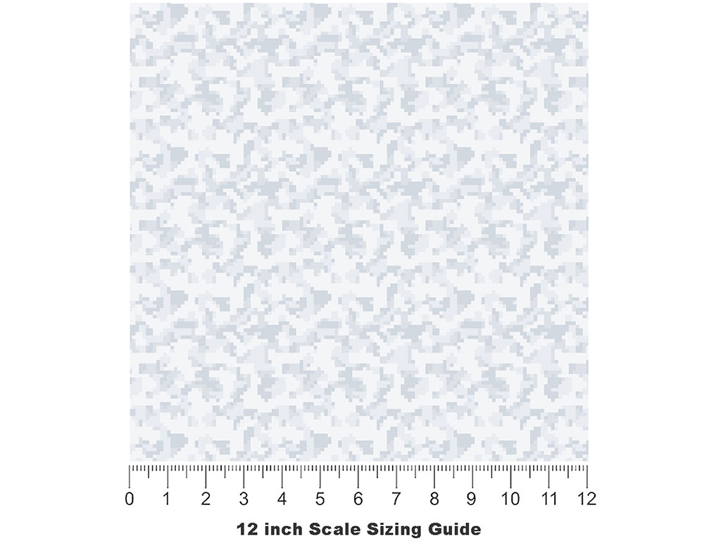 Winter Pixel Camouflage Vinyl Film Pattern Size 12 inch Scale