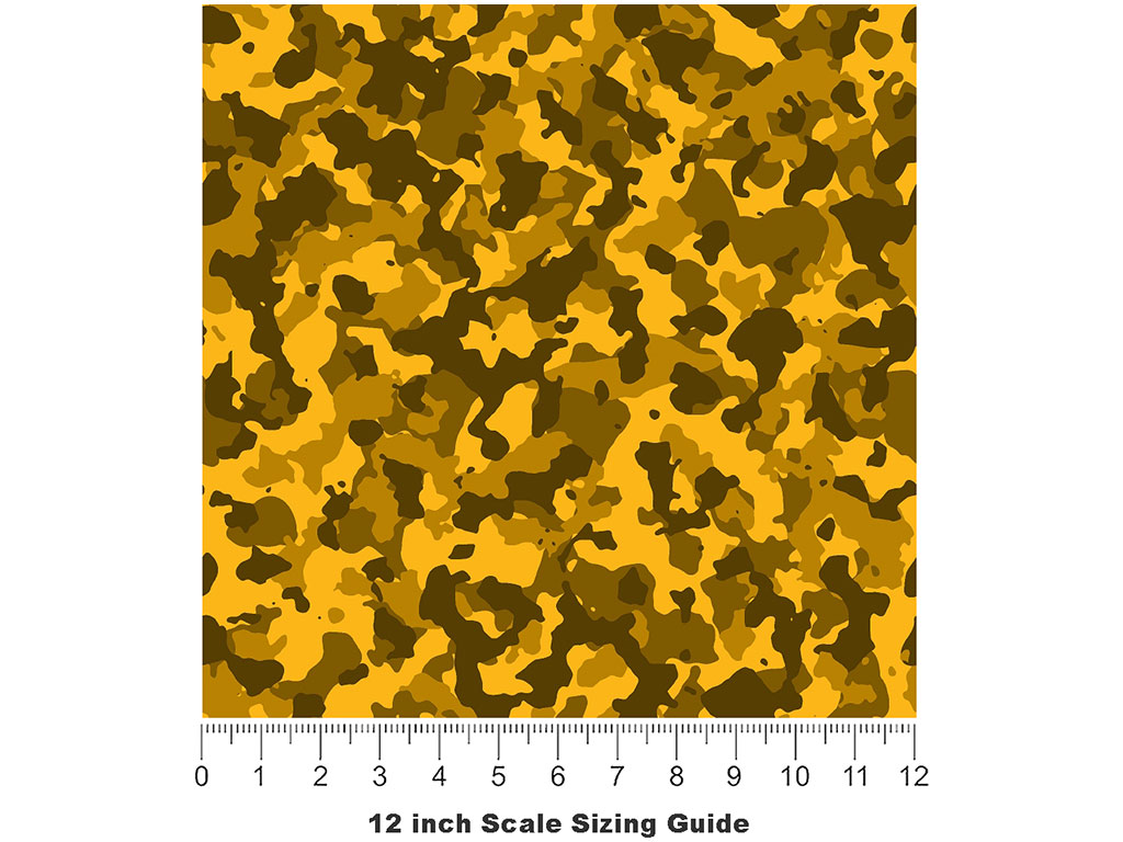 Flaxen Smokescreen Camouflage Vinyl Film Pattern Size 12 inch Scale