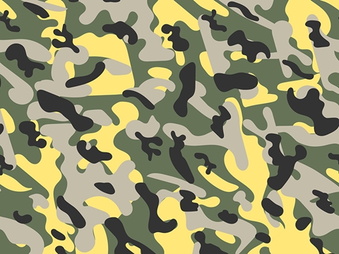 Rwraps™ Yellow Camouflage Print Vinyl Wrap Film - Forest Costume