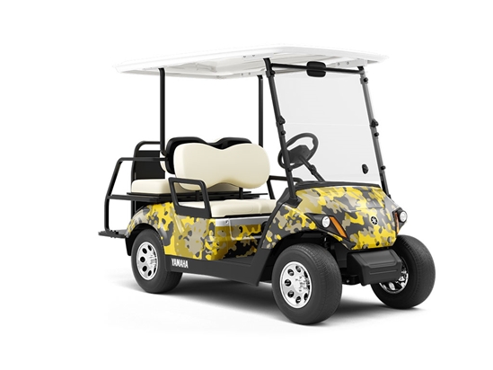 Gold ERDL Camouflage Wrapped Golf Cart