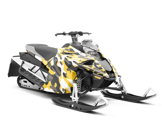 Goldenrod Flecktarn Camouflage Custom Wrapped Snowmobile
