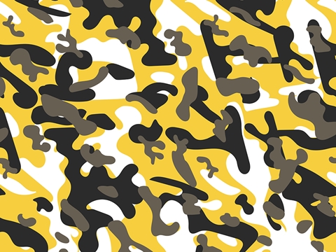 Rwraps™ Yellow Camouflage Print Vinyl Wrap Film - Goldenrod Flecktarn