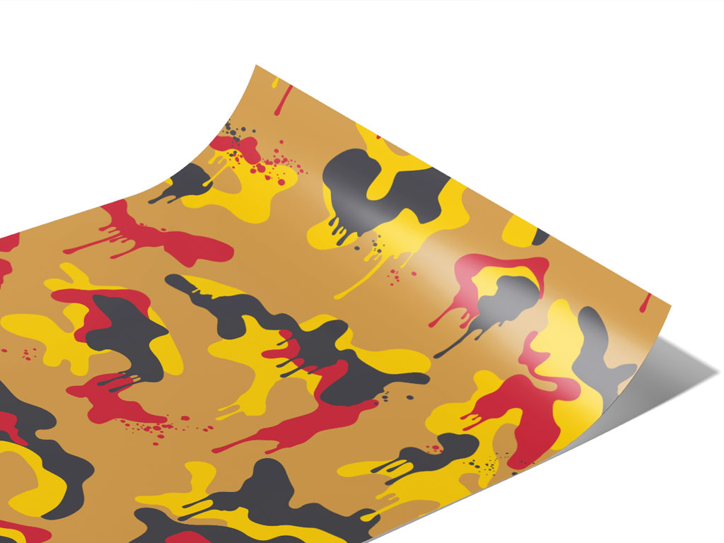 Mustard Splatter Camouflage Vinyl Wraps