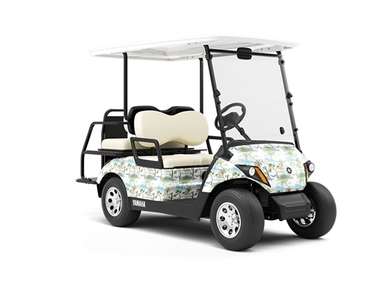 Alpine Cabin Camping Wrapped Golf Cart