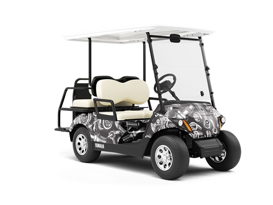 Black Motor Cars Wrapped Golf Cart