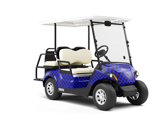 Blue Checkered Wrapped Golf Cart