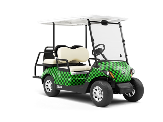 Green Checkered Wrapped Golf Cart