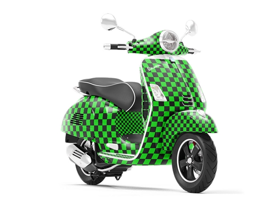 Green Checkered Vespa Scooter Wrap Film