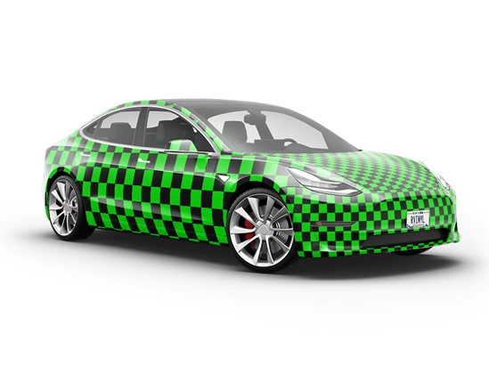 Green Checkered Vehicle Vinyl Wrap