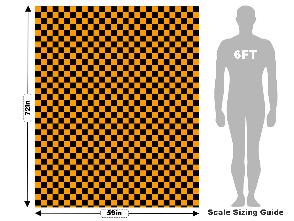Orange Checkered Vehicle Wrap Scale