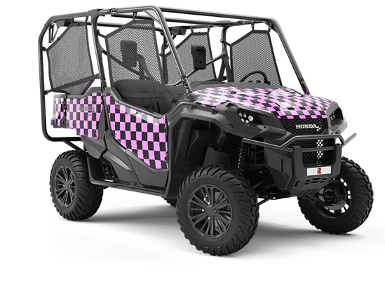 Pink Checkered Utility Vehicle Vinyl Wrap