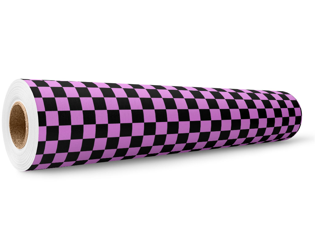 Pink Checkered Wrap Film Wholesale Roll