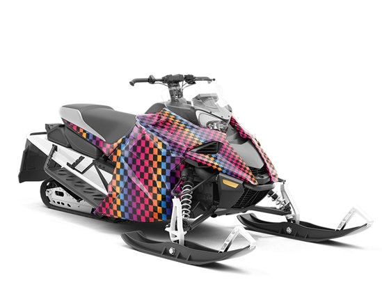Prism Checkered Custom Wrapped Snowmobile